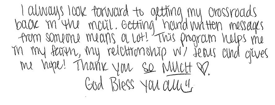 Jessica R., a Crossroads student in Georgia, gives thanks.