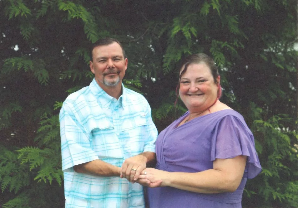 Christopher, pictured with his wife, Nicole, has been a student since 2013 and a mentor since 2018. Crossroads students can continue their studies for as long as they wish after their release, and they can become mentors once they are no longer on probation or parole and have completed Tier 1.