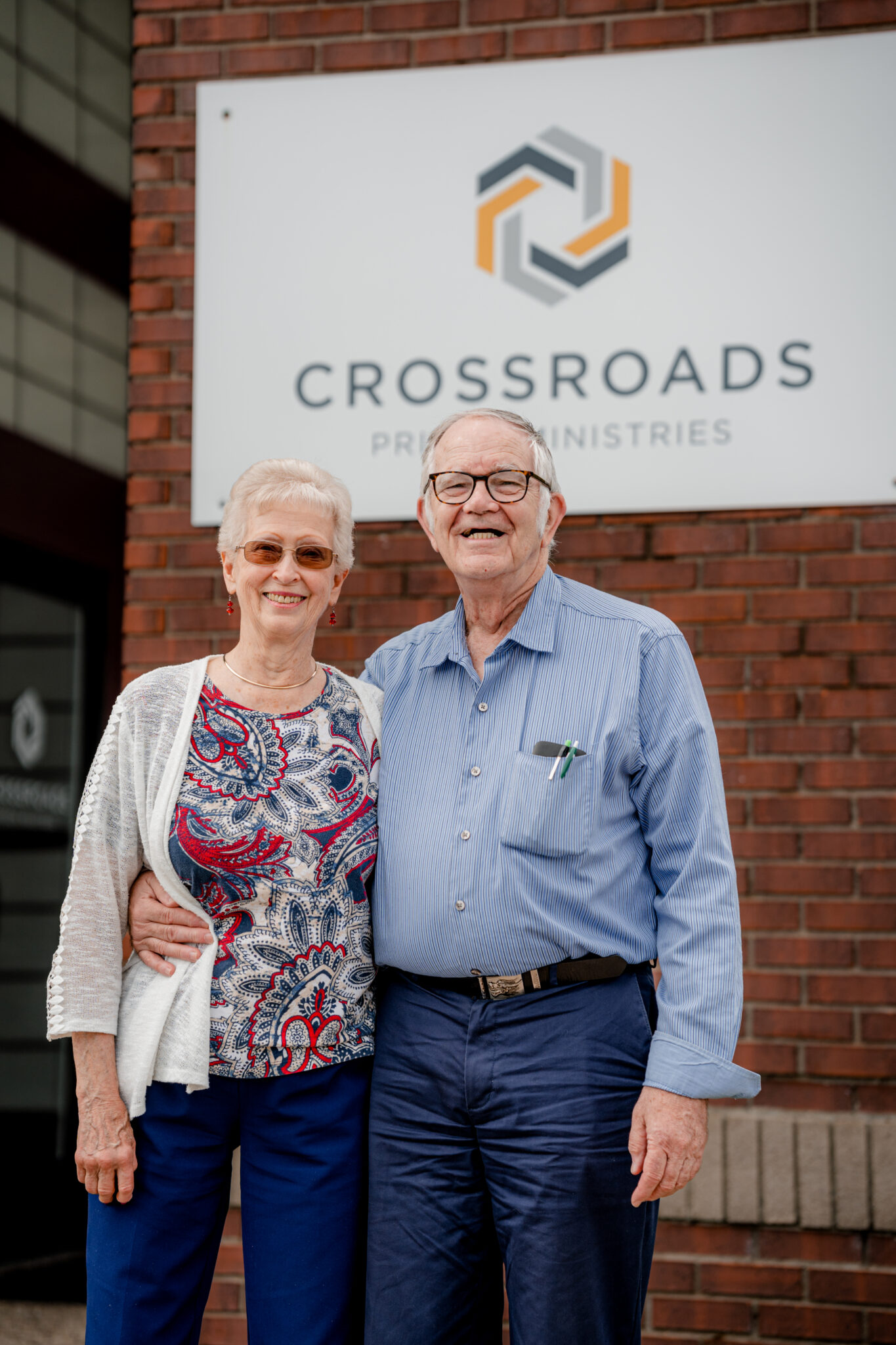 Don and Janet visit Crossroads office