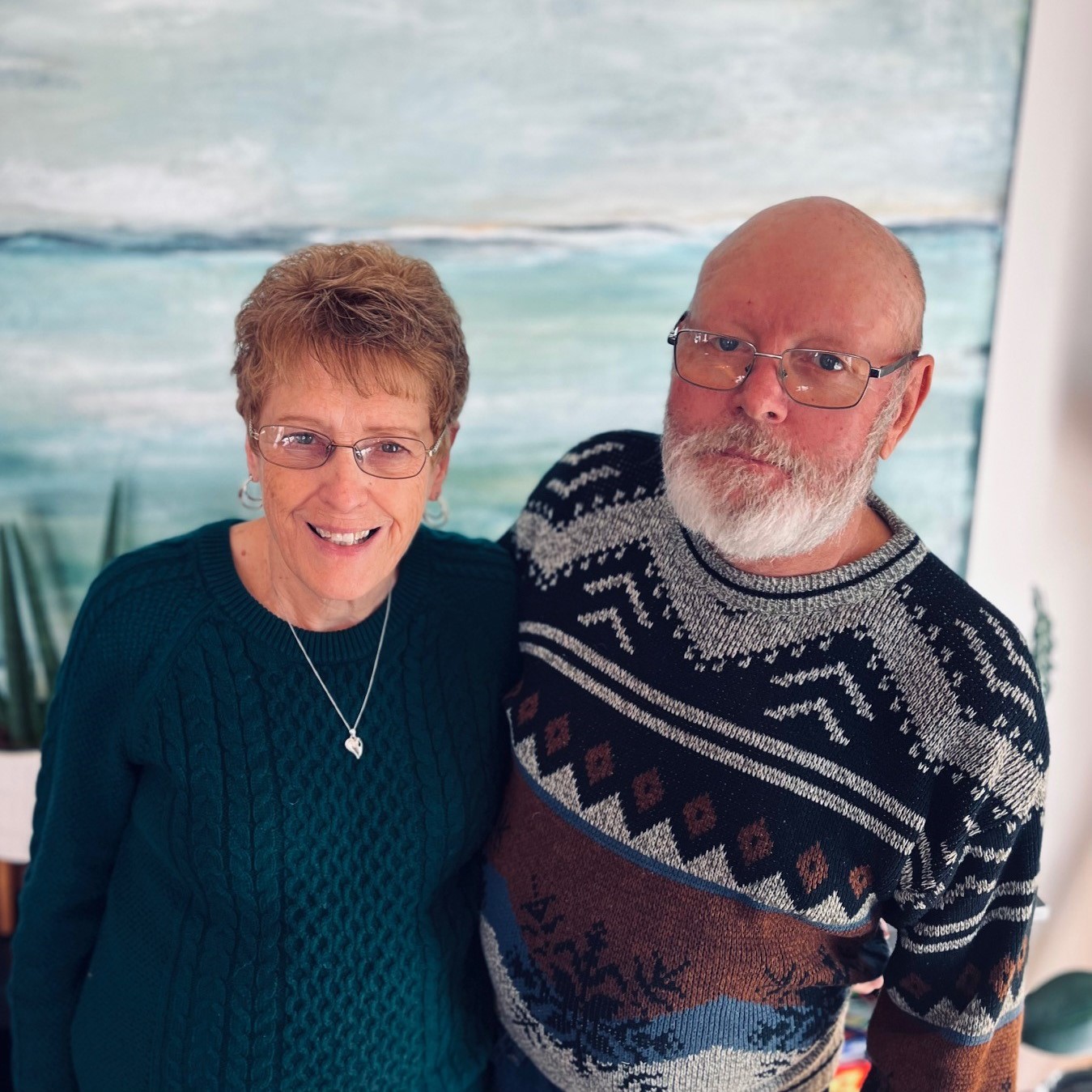 Judy, a mentor in Iowa, pictured with her current husband, Dan.